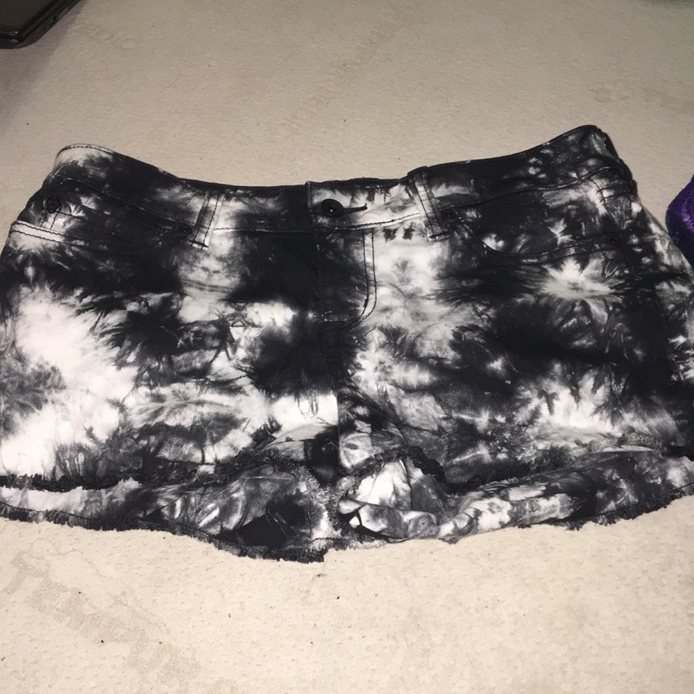 Black and White denim shorts